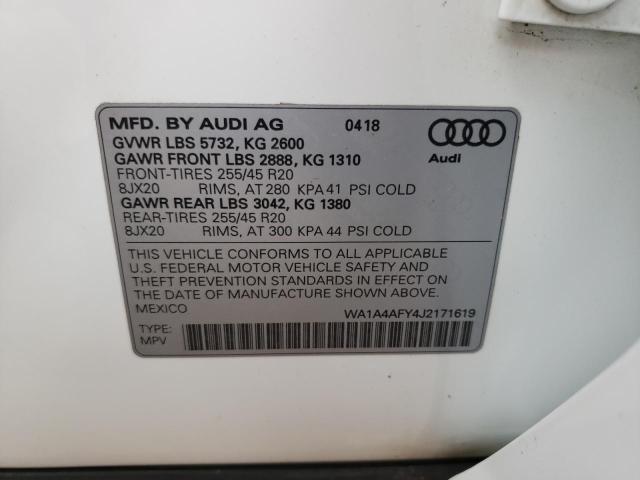 Photo 10 from auction – 2018 AUDI SQ5 PREMIU with VIN WA1A4AFY4J2171619