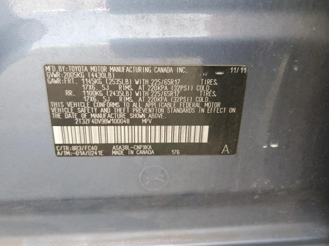 Photo 10 from auction – 2011 TOYOTA RAV4 with VIN 2T3ZF4DV9BW100048