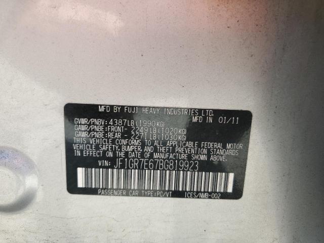 Photo 10 from auction – 2011 SUBARU IMPREZA WR with VIN JF1GR7E67BG819923