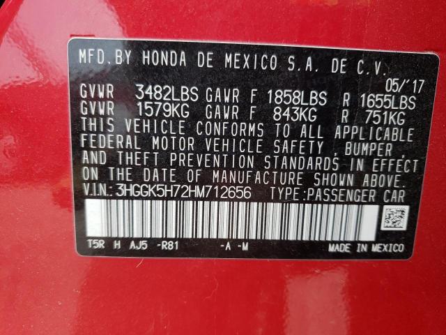 Photo 10 from auction – 2017 HONDA FIT EX with VIN 3HGGK5H72HM712656