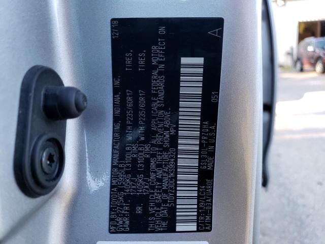 Photo 10 from auction – 2016 TOYOTA SIENNA with VIN 5TDYZ3DC1KS994320