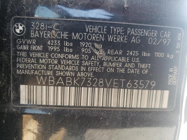 Photo 10 from auction – 1997 BMW 328 IC with VIN WBABK7328VET63579