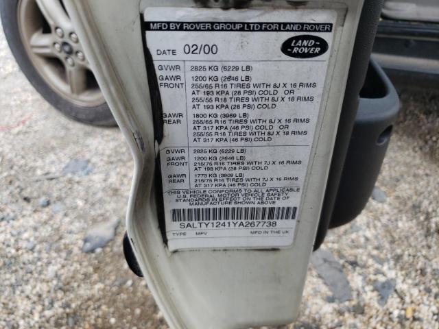 Photo 10 from auction – 2000 LAND ROVER DISCOVERY with VIN SALTY1241YA267738