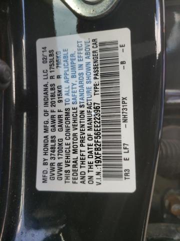 Photo 10 from auction – 2014 HONDA CIVIC LX with VIN 19XFB2F56EE223967