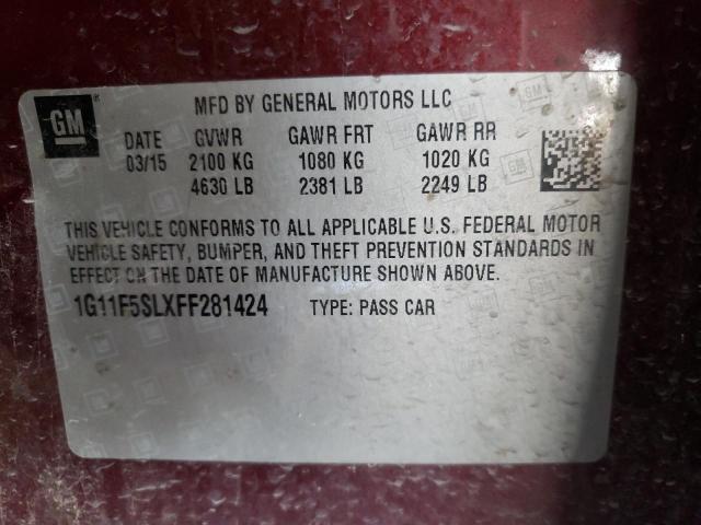Photo 10 from auction – 2015 CHEVROLET MALIBU LTZ with VIN 1G11F5SLXFF281424