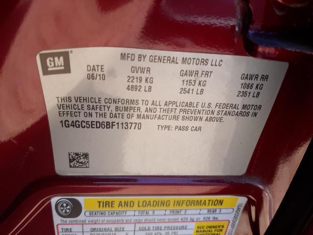 Foto 10 de la subasta – 2011 BUICK LACROSSE C con VIN 1G4GC5ED6BF113770