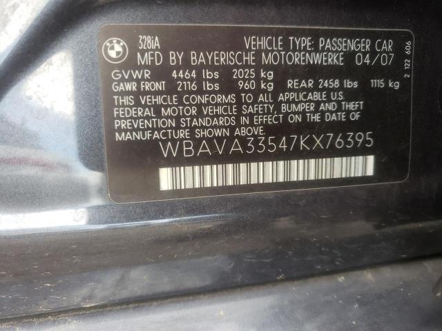 Photo 10 from auction – 2007 BMW 328 I with VIN WBAVA33547KX76395