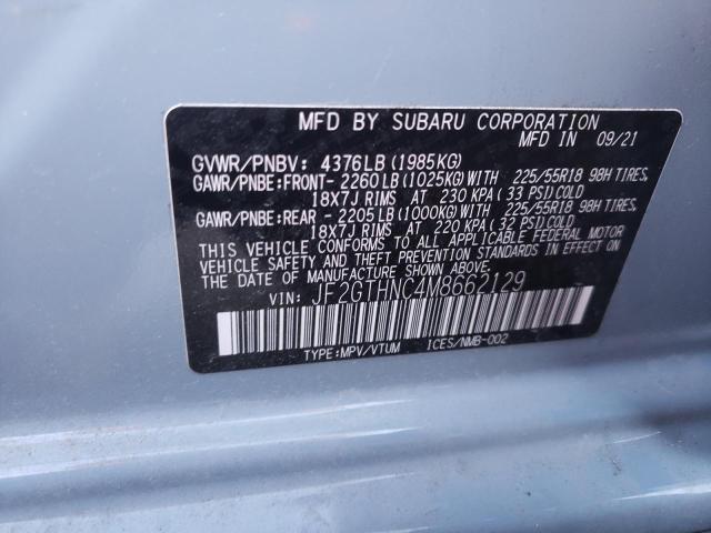Photo 10 from auction – 2021 SUBARU CROSSTREK with VIN JF2GTHNC4M8662129