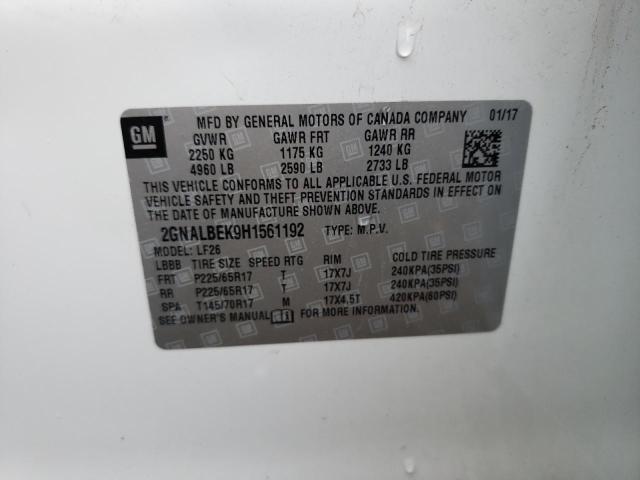 Photo 10 from auction – 2017 CHEVROLET EQUINOX LS with VIN 2GNALBEK9H1561192