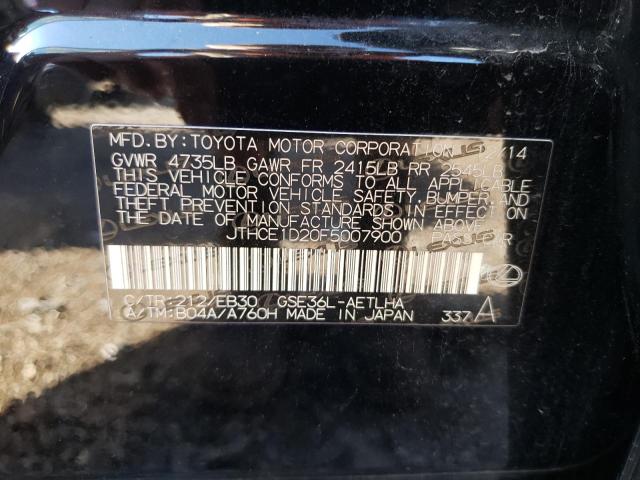 Photo 10 from auction – 2015 LEXUS IS 350 with VIN JTHCE1D20F5007900