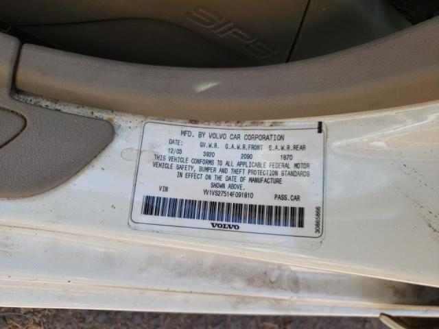 Photo 10 from auction – 2004 VOLVO S40 1.9T with VIN YV1VS27514F091810