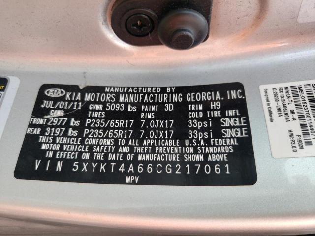 Photo 10 from auction – 2012 KIA SORENTO BA with VIN 5XYKT4A66CG217061