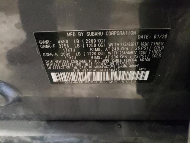 Photo 10 from auction – 2020 SUBARU OUTBACK PR with VIN 4S4BTACC6L3180370