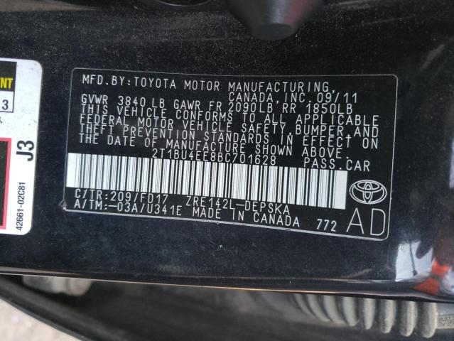 Photo 10 from auction – 2011 TOYOTA COROLLA BA with VIN 2T1BU4EE8BC701628