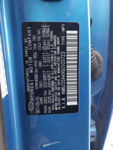 Photo 10 from auction – 2016 HYUNDAI TUCSON LIM with VIN KM8J33A49GU103723