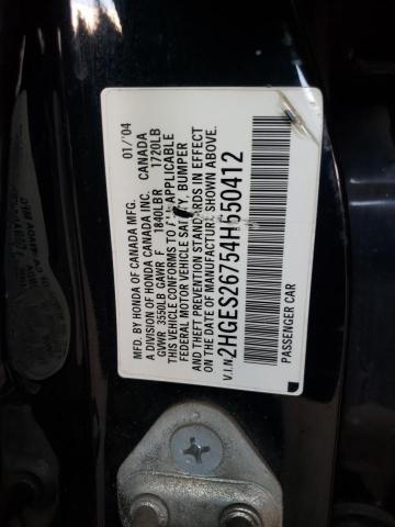 Photo 10 from auction – 2004 HONDA CIVIC EX with VIN 2HGES26754H550412