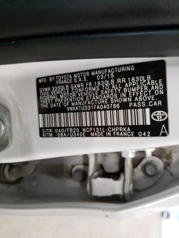 Photo 10 from auction – 2015 TOYOTA YARIS with VIN VNKKTUD31FA040786