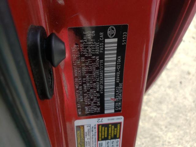 Photo 10 from auction – 2010 TOYOTA CAMRY BASE with VIN 4T4BF3EK0AR013118