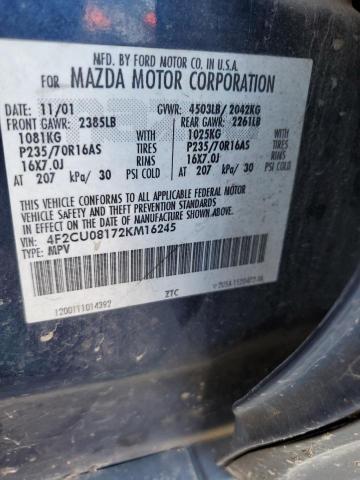 Photo 10 from auction – 2002 MAZDA TRIBUTE LX with VIN 4F2CU08172KM16245