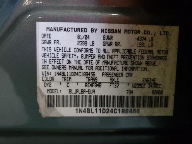 Photo 10 from auction – 2004 NISSAN ALTIMA SE with VIN 1N4BL11D24C188456