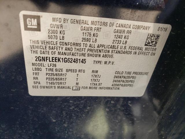 Photo 10 from auction – 2016 CHEVROLET EQUINOX LS with VIN 2GNFLEEK1G6248145