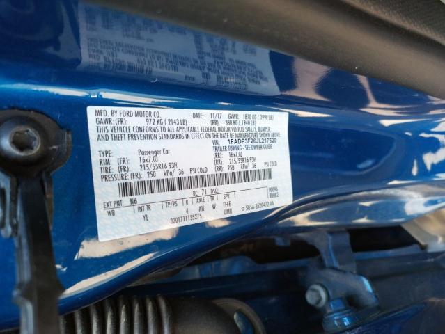 Photo 10 from auction – 2018 FORD FOCUS SE with VIN 1FADP3F26JL217520