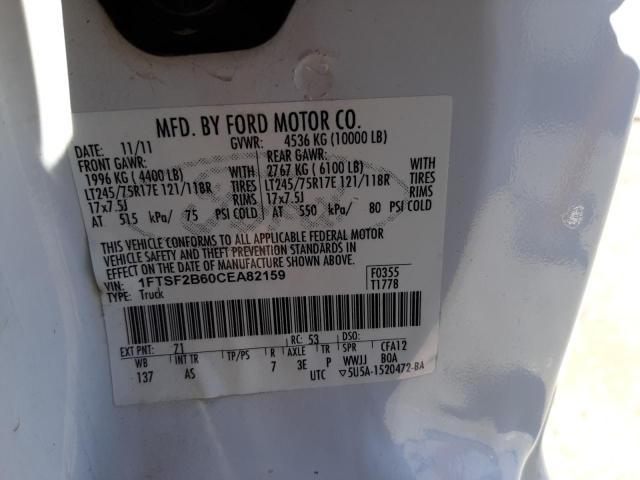 Photo 10 from auction – 2012 FORD F250 SUPER with VIN 1FTSF2B60CEA82159