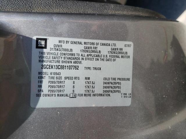 Photo 10 from auction – 2008 CHEVROLET SILVERADO with VIN 2GCEK13C881107762