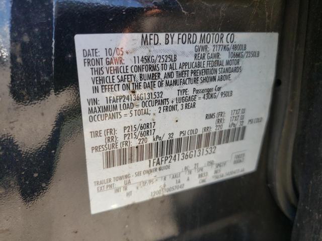 Photo 10 from auction – 2006 FORD FIVE HUNDR with VIN 1FAFP24136G131532