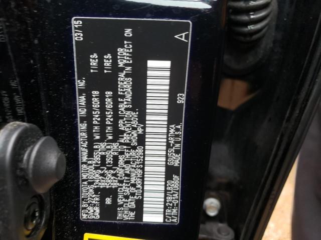 Photo 10 from auction – 2015 TOYOTA HIGHLANDER with VIN 5TDJKRFH9FS152980