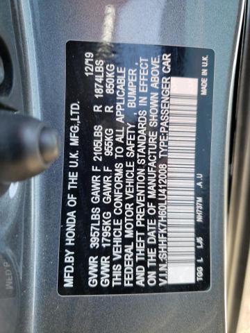 Photo 10 from auction – 2020 HONDA CIVIC EX with VIN SHHFK7H60LU412008