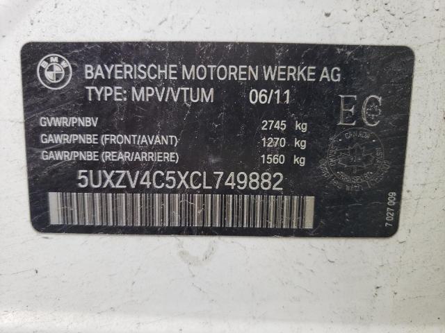 Photo 10 from auction – 2012 BMW X5 XDRIVE3 with VIN 5UXZV4C5XCL749882
