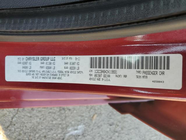 Photo 10 from auction – 2012 CHRYSLER 200 LX with VIN 1C3CCBABXCN119931