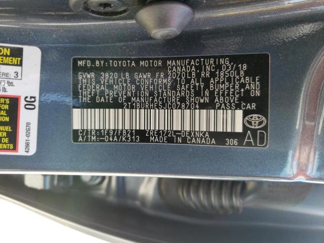 Photo 10 from auction – 2018 TOYOTA COROLLA L with VIN 2T1BURHE5JC078704