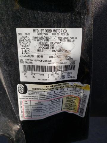 Photo 10 from auction – 2012 FORD F150 SUPER with VIN 1FTFW1EF1CFC85420