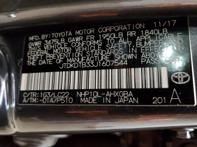 Photo 10 from auction – 2018 TOYOTA PRIUS C with VIN JTDKDTB33J1607544