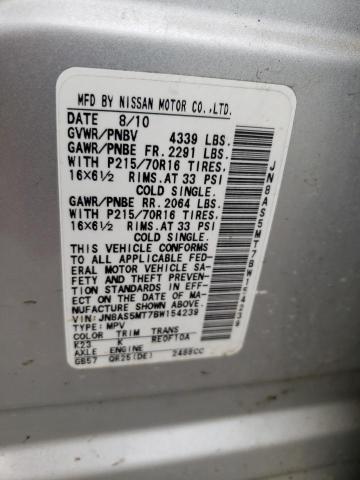 Photo 10 from auction – 2011 NISSAN ROGUE S with VIN JN8AS5MT7BW154239