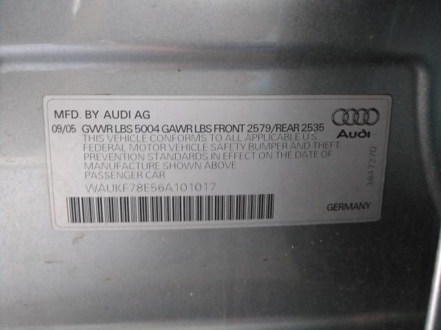 Photo 10 from auction – 2006 AUDI A4 2.0T AV with VIN WAUKF78E56A101017