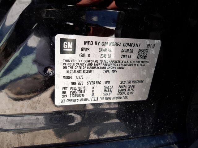 Photo 10 from auction – 2020 CHEVROLET TRAX 1LT with VIN KL7CJLSB3LB030691