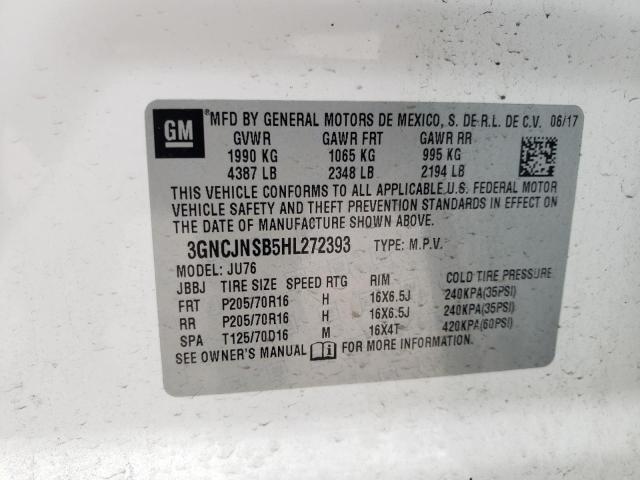 Photo 10 from auction – 2017 CHEVROLET TRAX LS with VIN 3GNCJNSB5HL272393
