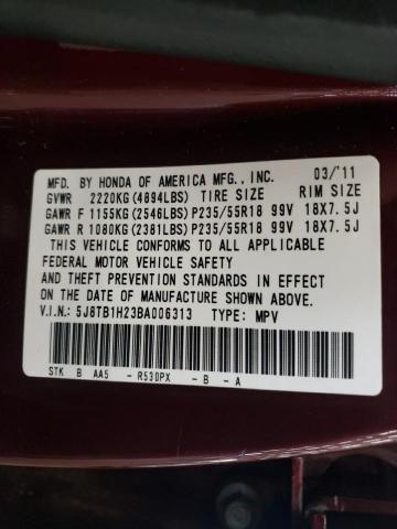 Photo 10 from auction – 2011 ACURA RDX with VIN 5J8TB1H23BA006313