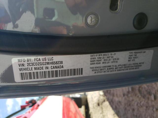 Photo 10 from auction – 2021 DODGE CHALLENGER with VIN 2C3CDZGG2MH658238