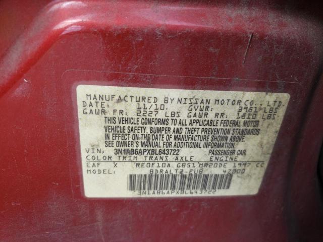Photo 10 from auction – 2011 NISSAN SENTRA 2.0 with VIN 3N1AB6APXBL643722