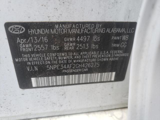 Photo 10 from auction – 2016 HYUNDAI SONATA SPO with VIN 5NPE34AF2GH426275