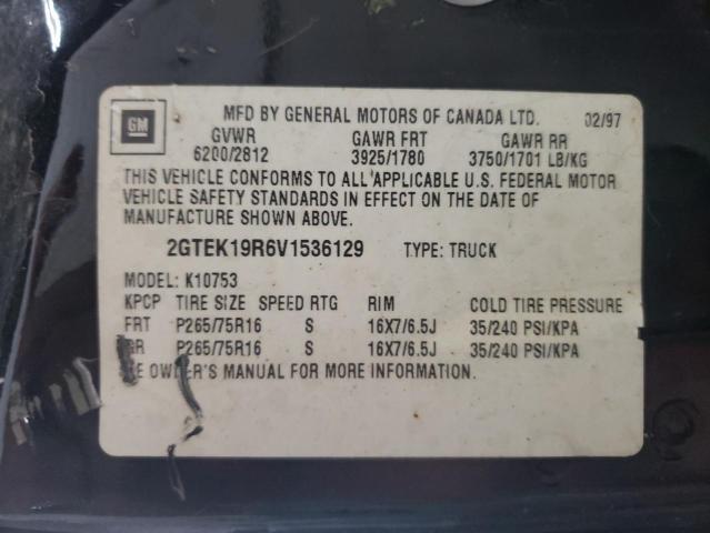 Photo 10 from auction – 1997 GMC SIERRA K15 with VIN 2GTEK19R6V1536129