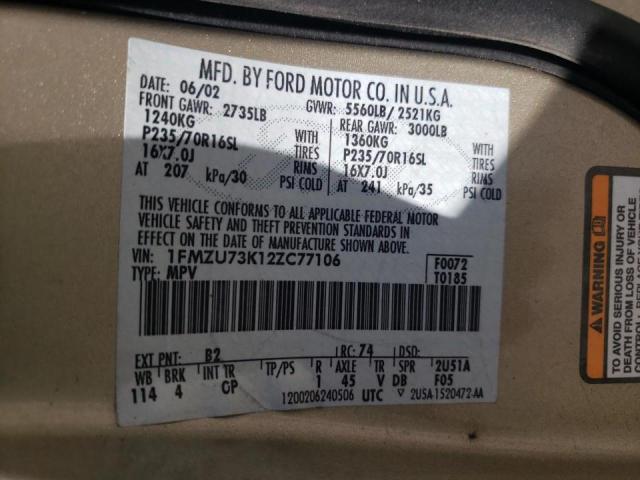 Photo 10 from auction – 2002 FORD EXPLORER X with VIN 1FMZU73K12ZC77106