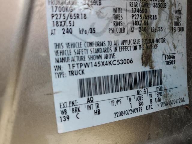 Photo 10 from auction – 2004 FORD F150 SUPER with VIN 1FTPW145X4KC53006