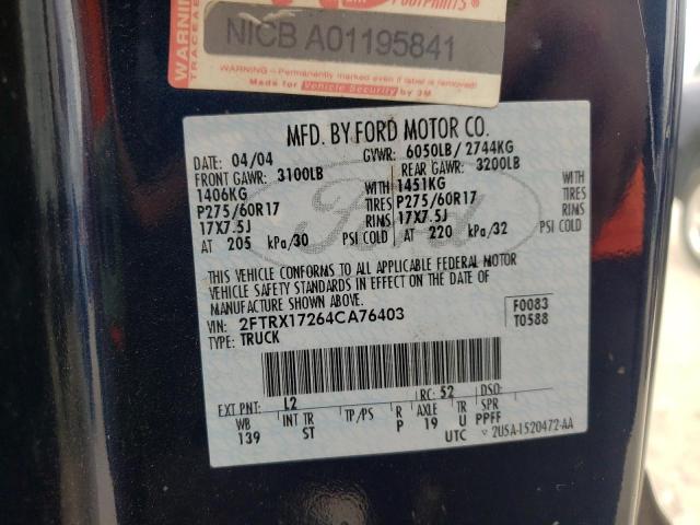 Photo 10 from auction – 2004 FORD F-150 HERI with VIN 2FTRX17264CA76403