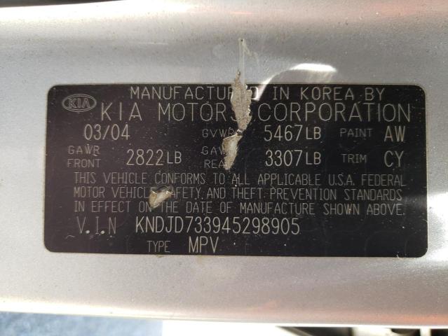 Photo 10 from auction – 2004 KIA SORENTO EX with VIN KNDJD733945298905