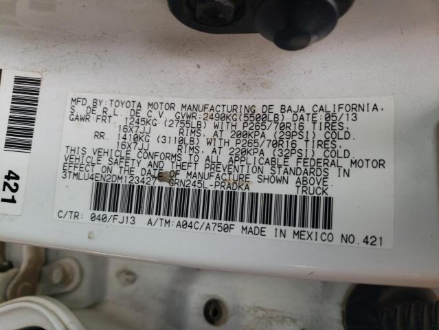 Photo 10 from auction – 2013 TOYOTA TACOMA DOU with VIN 3TMLU4EN2DM123427